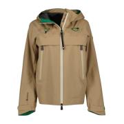 Hoge hals Ritsjack Beige Groen Moncler , Beige , Dames