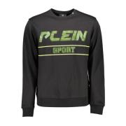 Contrast Logo Sweater Heren Sweatshirt Plein Sport , Black , Heren