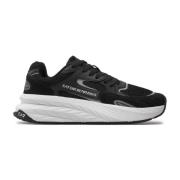 Textiel en PU Leren Sneakers Emporio Armani EA7 , Black , Heren