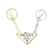 Deelbare sleutelhanger met metalen logo Prada , Multicolor , Dames