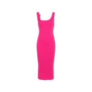 Barok Fuchsia Geribbelde Jurk Versace Jeans Couture , Pink , Dames