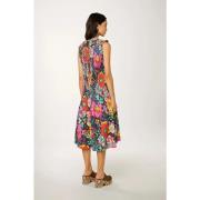 70s Bloemen Midi Jurk Manoush , Multicolor , Dames