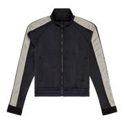 Mixed-material track jacket with side stripes Diesel , Black , Dames