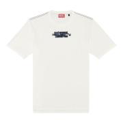 T-shirt with blurry Diesel Industry print Diesel , White , Heren