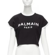 Pre-owned Cotton tops Balmain Pre-owned , Black , Dames