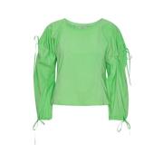 Zomer Groene Lint Detail Blouse Henrik Vibskov , Green , Dames