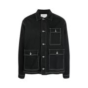 Zwarte Denimjas met Contraststiksels Henrik Vibskov , Black , Heren