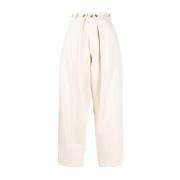 Ecru Katoenen Tapered Leg Broek Henrik Vibskov , Beige , Dames