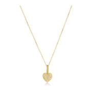 Verguld Hanger Ketting met Zirkonia Sif Jakobs Jewellery , Yellow , Da...