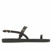 Handgemaakte Leren Sandalen Kamara Ancient Greek Sandals , Black , Dam...