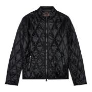 Mock-neck jacket in quilted nylon Diesel , Black , Heren