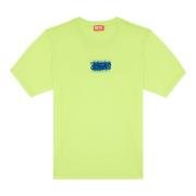 Logo-flocked T-shirt in cotton Diesel , Green , Heren