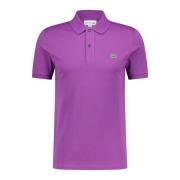 Logo Applique Slim-Fit Polo Shirt Lacoste , Purple , Heren