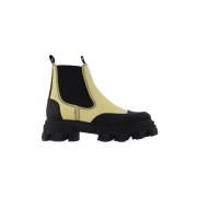 Leather boots Ganni , Yellow , Dames