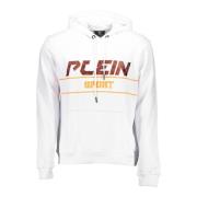 Witte Hoodie met Print Plein Sport , White , Heren