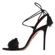 Pre-owned Suede sandals Aquazzura Pre-owned , Black , Dames