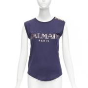 Pre-owned Cotton tops Balmain Pre-owned , Blue , Dames