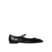 Zwarte platte ballerina's amandel teen aeyde , Black , Dames