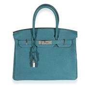 Pre-owned Leather handbags Hermès Vintage , Blue , Dames