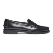 Klassieke Dan Bruin Leren Mocassin Sebago , Black , Heren