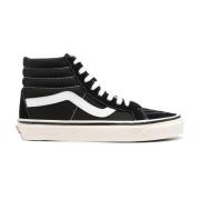 Hoge Top Sneakers Zwart/Wit Vans , Black , Unisex