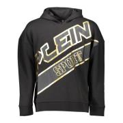 Zwarte Katoenen Hoodie Plein Sport , Black , Heren