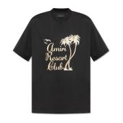 T-shirt met logo Amiri , Black , Heren