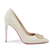 Glitter Logo Pump Dee Ocleppo , Beige , Dames