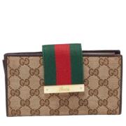 Pre-owned Canvas wallets Gucci Vintage , Beige , Dames