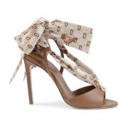 Silk Printed Stiletto Heel Dee Ocleppo , Beige , Dames