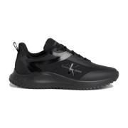 Zwarte Lace Mix Sneakers voor Mannen Calvin Klein Jeans , Black , Here...