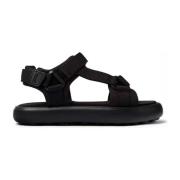 Zwarte platte sandalen voor mannen Camper , Black , Heren