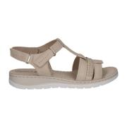 Beige Casual Open Flat Sandals Caprice , Beige , Dames