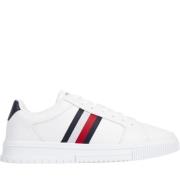 Strepen Vrijetijdssneakers Wit Tommy Hilfiger , White , Heren