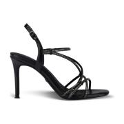 Zwarte metalen elegante open sandalen Tamaris , Black , Dames