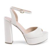 Afslankende Plateau Sandalen - Italiaans Leer Dee Ocleppo , White , Da...