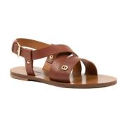 Gespband Leren Sandalen Dee Ocleppo , Brown , Dames