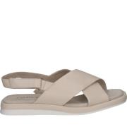 Beige Casual Open Platte Sandalen Caprice , Beige , Dames