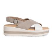 Beige Casual Open Platte Sandalen Tamaris , Beige , Dames