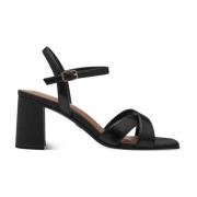 Elegante Zwarte Platte Sandalen Vrouwen Tamaris , Black , Dames