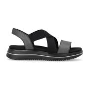 Zwarte Casual Open Sandalen Vrouwen Remonte , Black , Dames