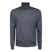 Grijze Merino Wol Turtleneck Sweater Hindustrie , Gray , Heren