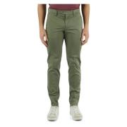 Slim Fit Katoen Stretch Broek Michael Coal , Green , Heren