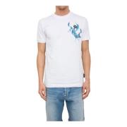 Flame Logos Ronde Hals T-shirt Philipp Plein , White , Heren