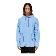 Gestreepte Katoenen Hoodie Jas Comme des Garçons , Blue , Heren