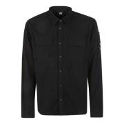 Zwarte Katoenen Overhemd met 2 Zakken C.p. Company , Black , Heren