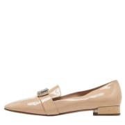 Pre-owned Leather flats Miu Miu Pre-owned , Beige , Dames