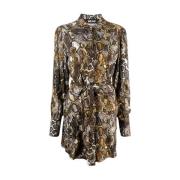 Midi Jurk met Slangenprint Just Cavalli , Multicolor , Dames