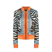 Zebra Print Rock and Roll Bomber Just Cavalli , Multicolor , Dames