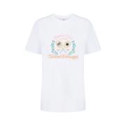 Witte Tennis Club Geborduurd T-shirt Chiara Ferragni Collection , Whit...